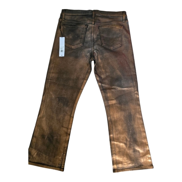 JOE'S New With Tags! Metallic Cropped High Rise Bronze Jeans. Size 12 - Picture 3 of 7
